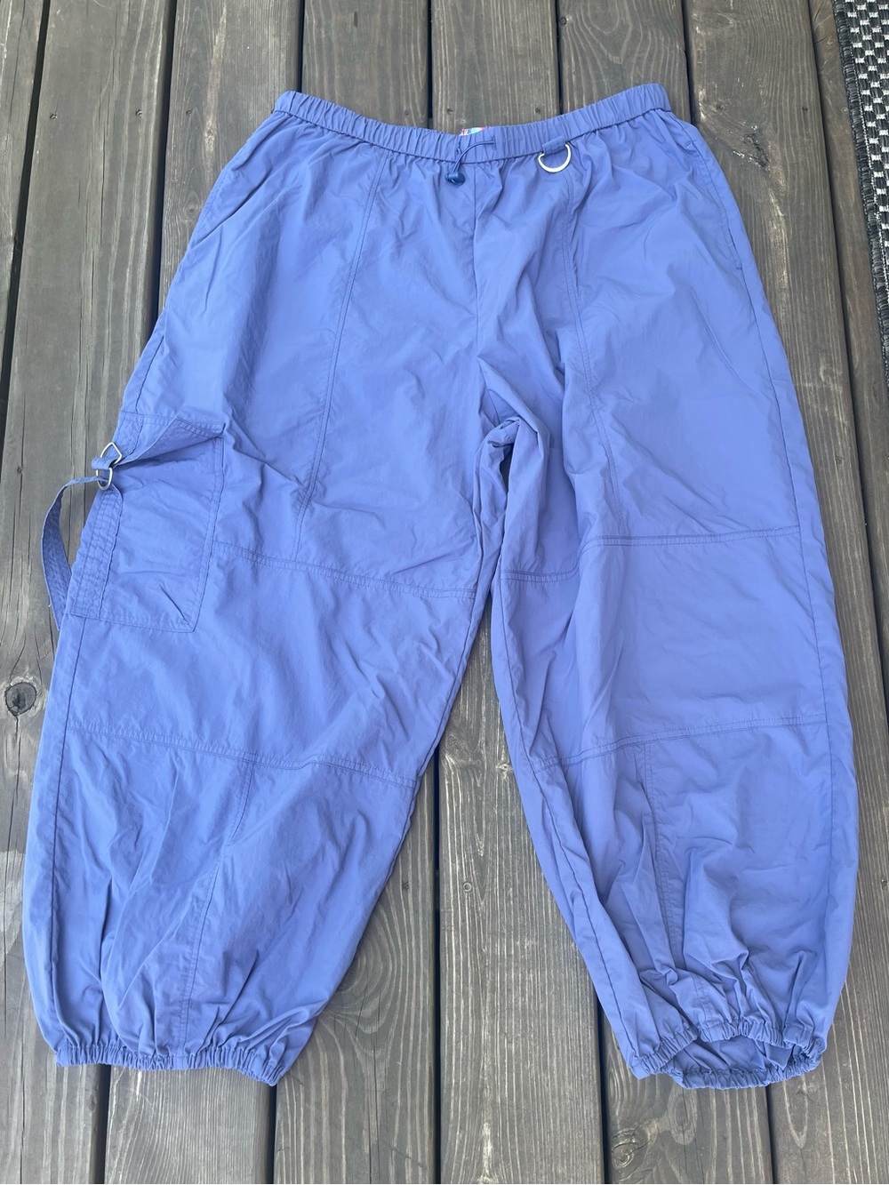 Urban Outfitters Blue Sloan Baggy D-Ring Cargo Parachute Pants